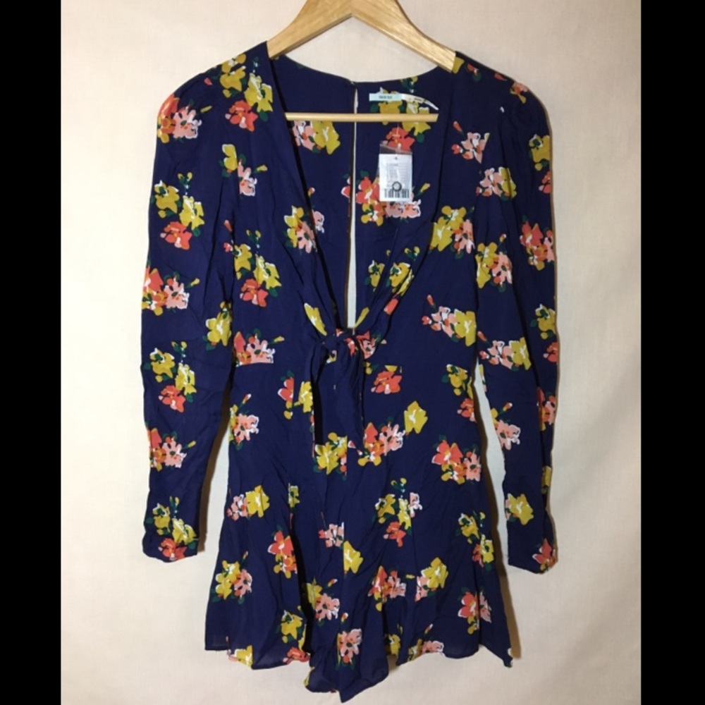 Kimchi Blue Long Sleeve Knot Front Romper